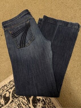 7 For All Mankind Women's Dark Blue Boot Cut Jeans